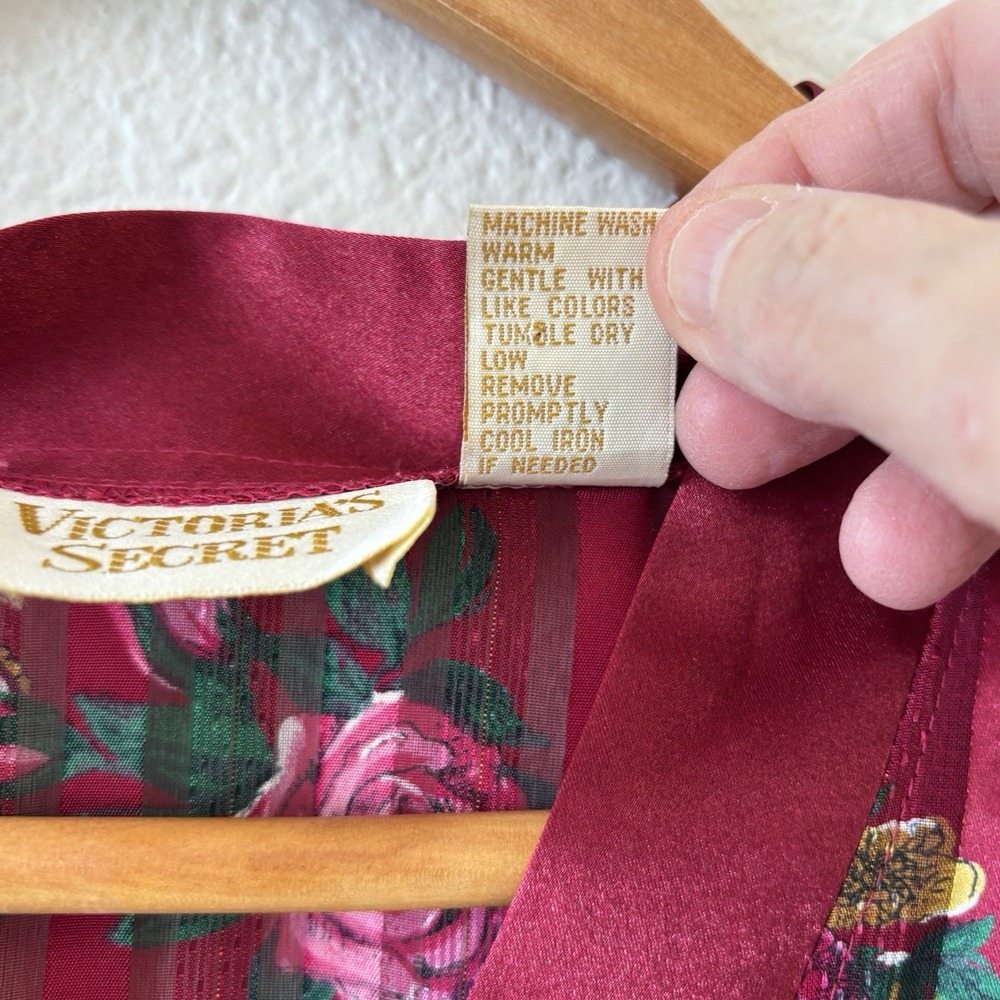 Victorias Secret 90s Gold Label Pajama‎ Set Floral Paisley Size M Valentine Luxe - Picture 8 of 15